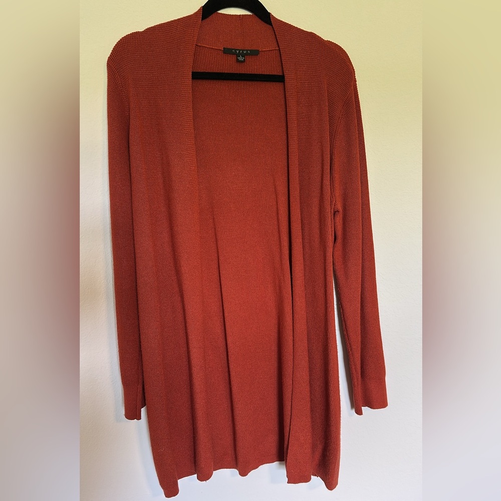 Cyrus Brown Cardigan Sweater with Relaxed Silhouette